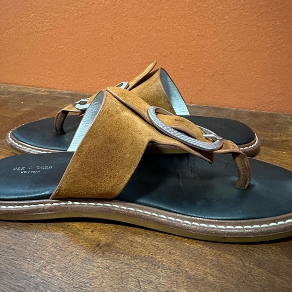 rag & bone Ansley Buckle Thong Suede Sandals women’s size 38 - Picture 10 of 14